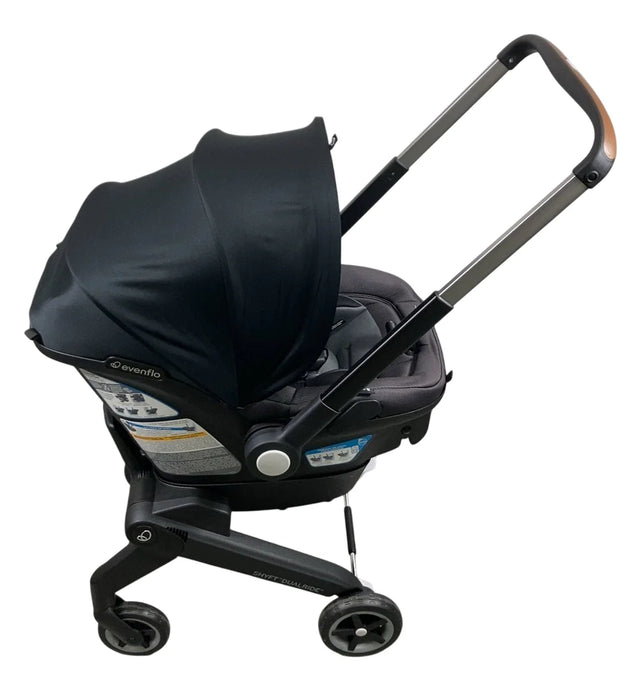 Evenflo Shyft Dual Ride Infant Car Seat Stroller Combo, Boone Gray, 2024, with Carryall Storage
