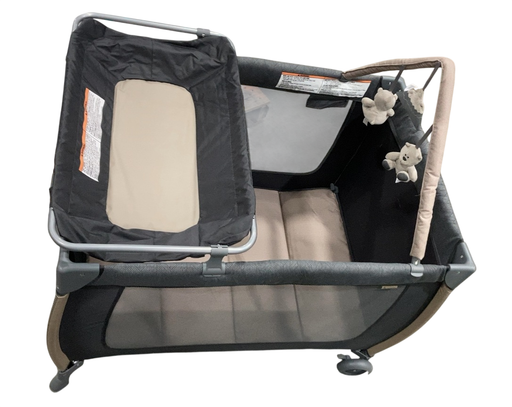 Shop Monbebe Play Yard with Full-Size Rocking Bassinet, Castle Point at GoodBuy Gear