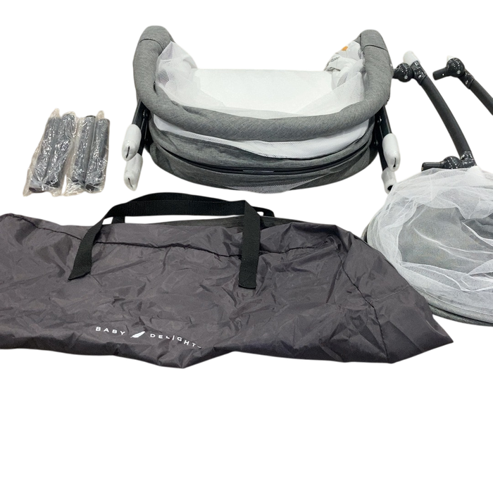 Shop Baby Delight Go With Me Slumber Deluxe Portable Rocking Bassinet, Charcoal Tweed at GoodBuy Gear