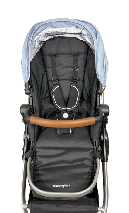 Shop Mockingbird Single to Double 2.0 Stroller, Sky, Watercolor Drops, Silver With Penny Leather, 2024 at GoodBuy Gear
