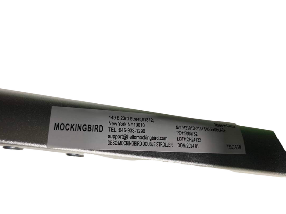 Shop Mockingbird Single to Double 2.0 Stroller, 2024, Silver with Black Leather, Watercolor Drops, Black at GoodBuy Gear