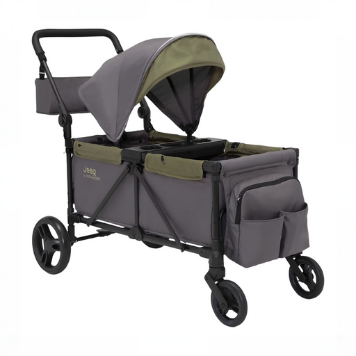 Shop Delta Children Jeep Sport All-Terrain Stroller Wagon, Grey with Olive Green at GoodBuy Gear