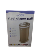 used Ubbi Diaper Pail, - taupe