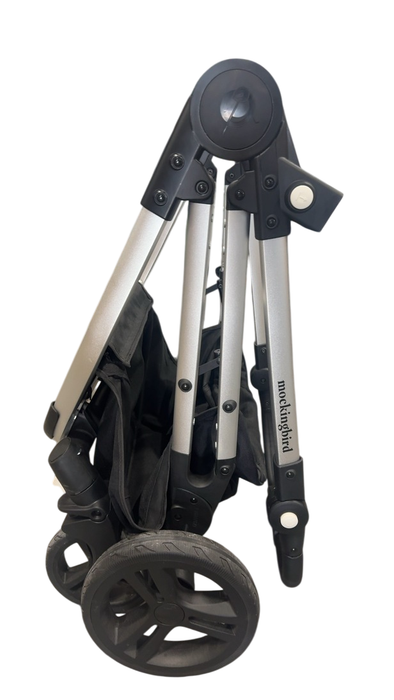 Shop Mockingbird Single to Double 2.0 Stroller, 2024, Black, Silver With Black Leather, Windowpane at GoodBuy Gear