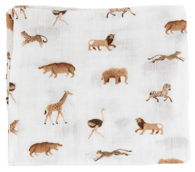 Little Unicorn Cotton Muslin Swaddle, Animal Crackers