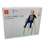 used Stokke Steps High Chair, White Seat Natural Legs