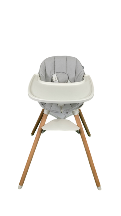 Shop Lalo High Chair with Infant Kit, Coconut, Grey, Natural Wood at GoodBuy Gear