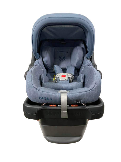 secondhand UPPAbaby MESA V2 Infant Car Seat, Gregory (Blue Melange Merino Wool), 2023