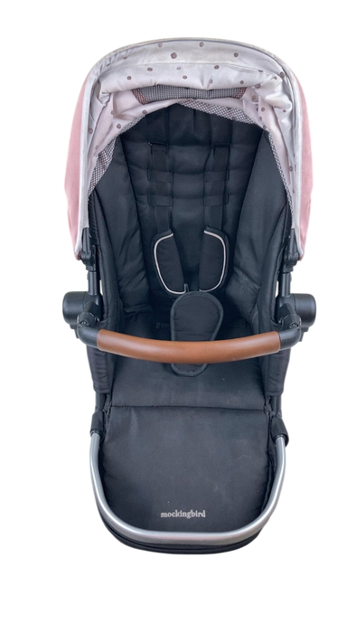 Shop Mockingbird 2nd Seat Kit with Extendable Canopy, Bloom, Silver With Penny Leather, Watercolor Drops at GoodBuy Gear