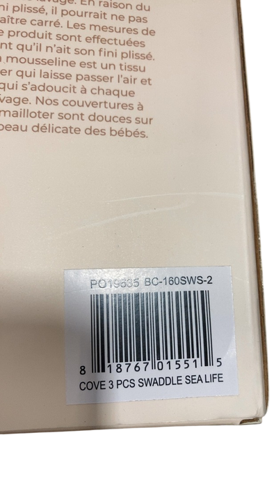 Shop Crane Baby Cotton Muslin Swaddle Blankets Set of 3, Sea Life at GoodBuy Gear