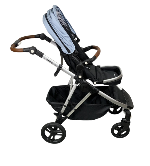 Shop Mockingbird Single to Double 2.0 Stroller, Sky, Watercolor Drops, Silver With Penny Leather, 2024 at GoodBuy Gear