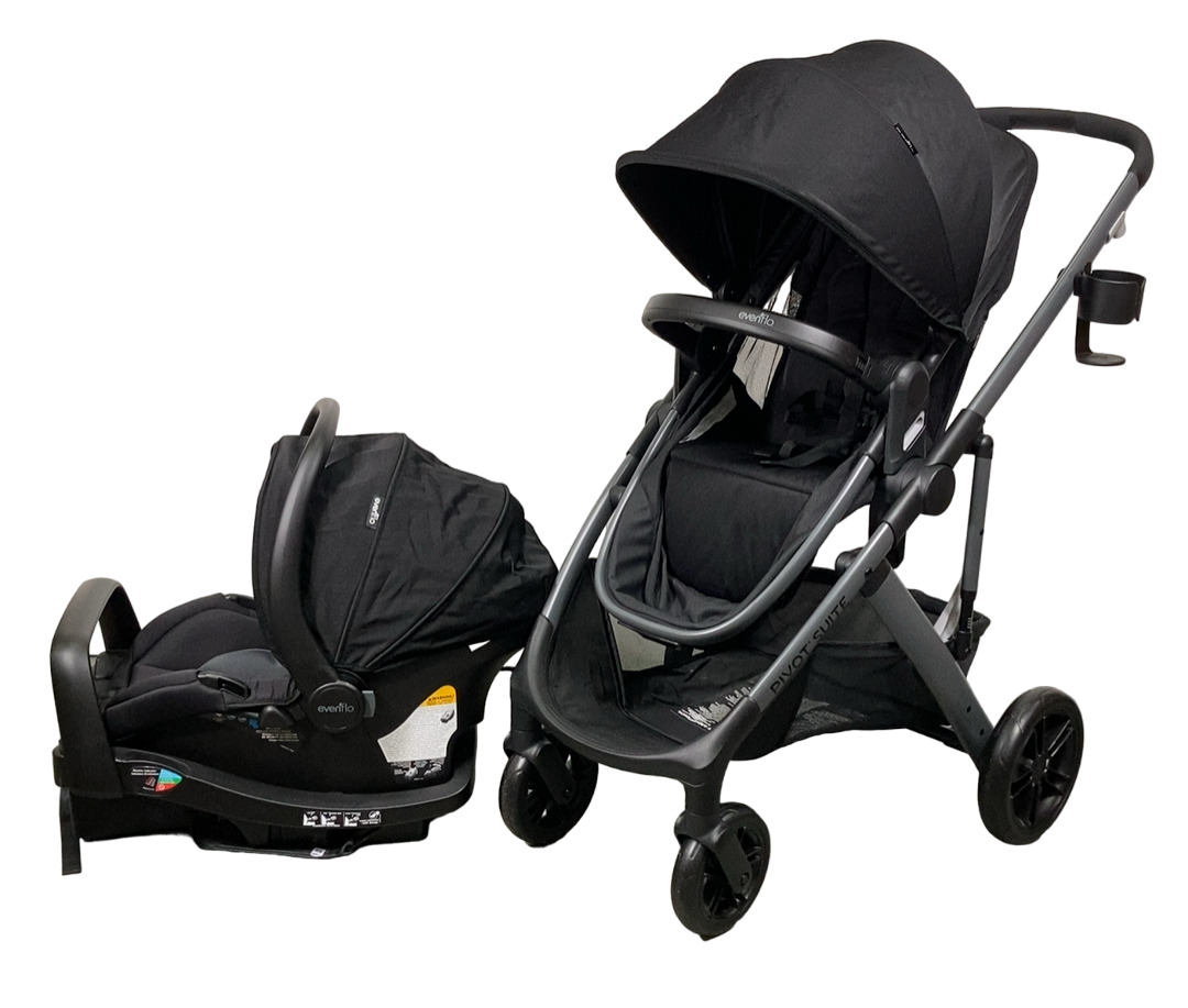 Pink Stroller Evenflo Flexlite Travel System Evenflo Pivot Suite Travel  System, 2024, Dunloe Black