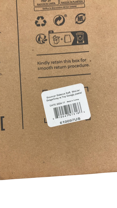 Shop BabyBjorn Bouncer Balance Bundle With Toy Bar, Googly Eyes Black & White, Light Gray Frame, Beige/Gray at GoodBuy Gear