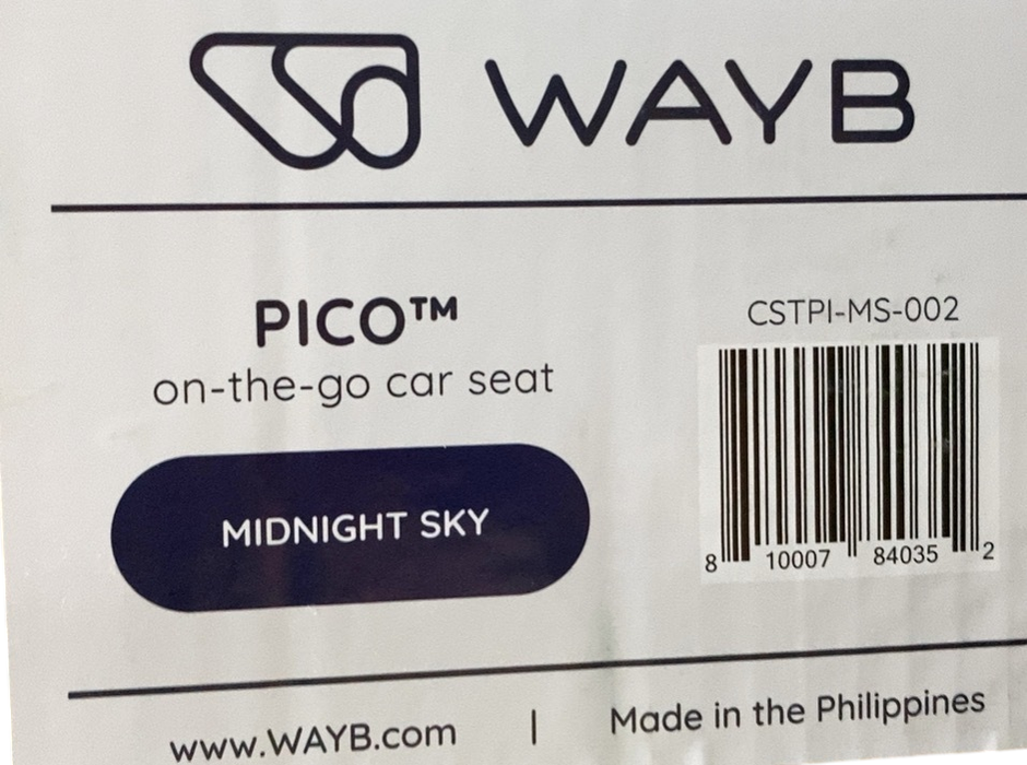 Shop WAYB Pico Portable Car Seat, 2022, Midnight Sky at GoodBuy Gear