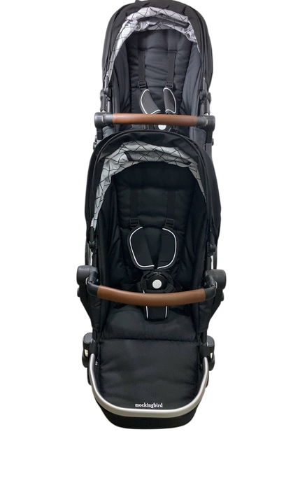 Shop Mockingbird Single to Double 2.0 Stroller with 2nd Seat, Black, Windowpane, Silver With Penny Leather, 2024 at GoodBuy Gear