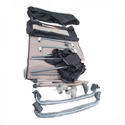 Shop Monbebe Play Yard with Full-Size Rocking Bassinet, Castle Point at GoodBuy Gear