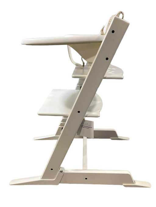 secondhand Stokke Tripp Trapp High Chair with Baby Set and Tray, White, White