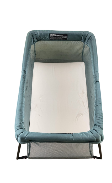 Shop BabyBjorn Travel Crib Light Bundle with Fitted Sheet, Dark Green at GoodBuy Gear