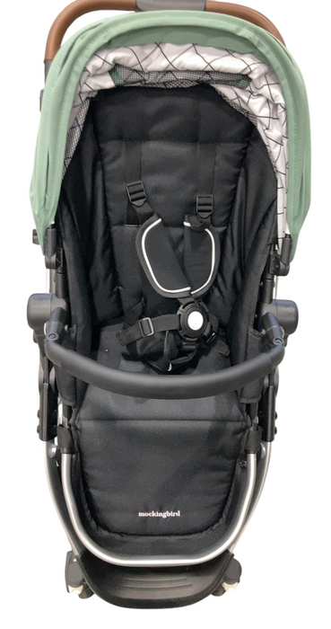 Shop Mockingbird Single 2.0 Stroller, 2025, Sage, Silver With Black Leather, Windowpane at GoodBuy Gear