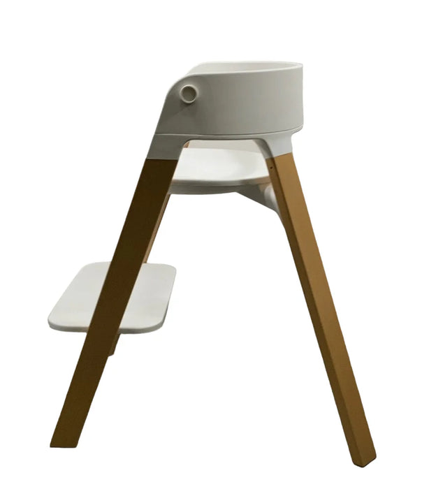 Stokke Steps Chair, White Seat Natural Legs