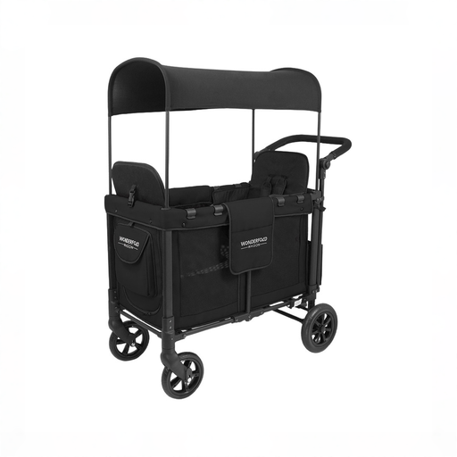 Shop Wonderfold W2 Multifunctional Double Stroller Wagon, 2025, Black, Plus Model at GoodBuy Gear