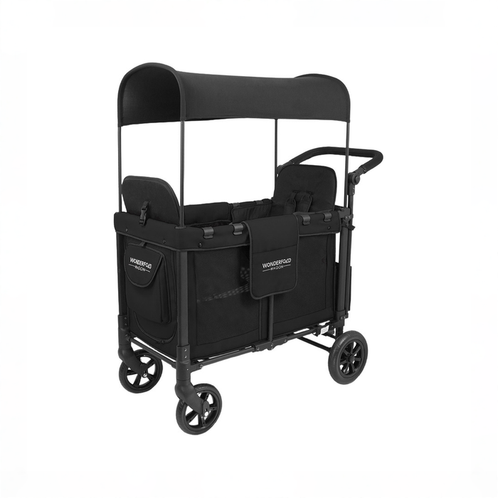 Shop Wonderfold W2 Multifunctional Double Stroller Wagon, 2025, Black, Plus Model at GoodBuy Gear