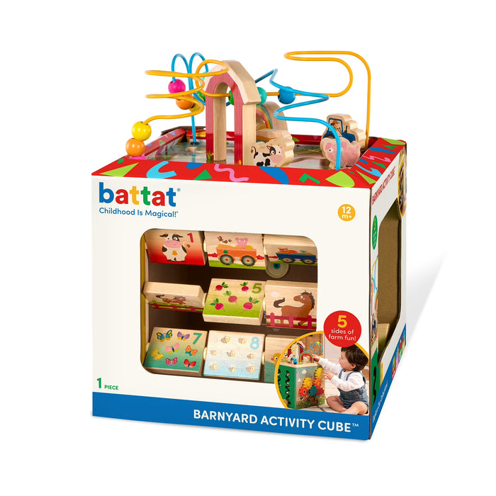 Battat Wooden Activity Cube, Barnyard