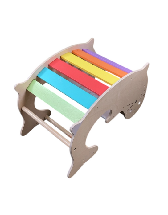 Shop Olakids Wooden Seal Arch Rocker, Rainbow at GoodBuy Gear