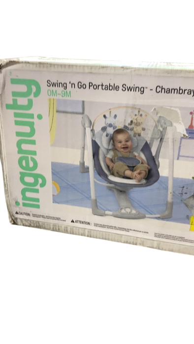 Shop Ingenuity Swing 'n Go Portable Swing, Chambray at GoodBuy Gear