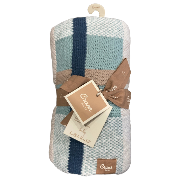 Shop Crane Baby Charlie Farmhouse Knitted Plaid Baby Blanket, 30"x40" at GoodBuy Gear