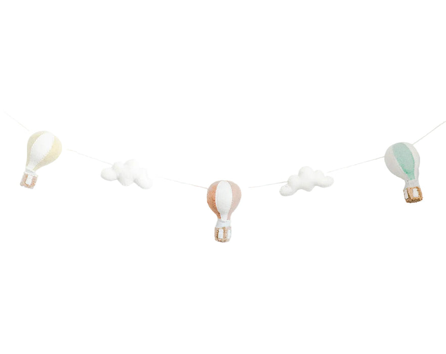 Nivas Jungle Animals Felt Garland, Hot Air Balloon