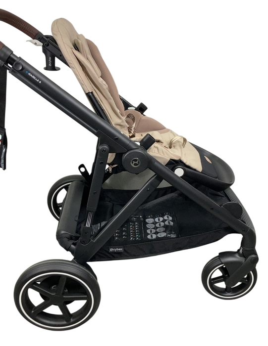 Shop Cybex e-Gazelle S Stroller, 2024, Almond Beige, Black at GoodBuy Gear