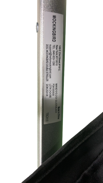 Shop Mockingbird Single to Double 2.0 Stroller, 2024, Sea, Silver With Black Leather, Windowpane at GoodBuy Gear