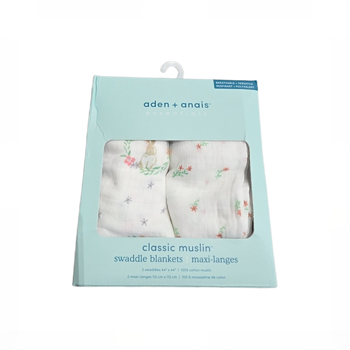 Shop DRAFT - Aden + Anais Essentials Cotton Muslin Swaddle, 2Pk, Blushing Bunnies at GoodBuy Gear