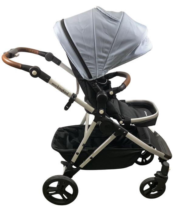 Shop Mockingbird Single to Double 2.0 Stroller, Sky, Windowpane, Silver With Penny Leather, 2025 at GoodBuy Gear