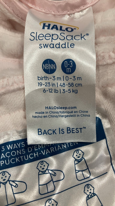 Halo SleepSack Swaddle, Newborn, Pink Plushy Dot