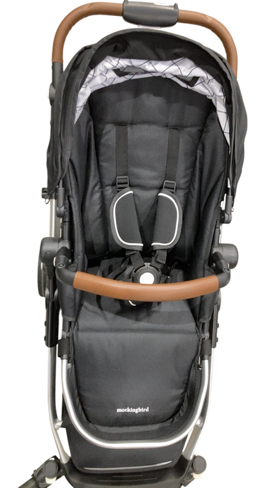 Shop Mockingbird Single to Double 2.0 Stroller, Black, Windowpane, Silver With Penny Leather, 2025 at GoodBuy Gear