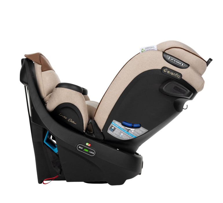 Evenflo Revolve 360 Extend All-in-One Rotating Car Seat with Green & Gentle Fabric, 2025, Champagne