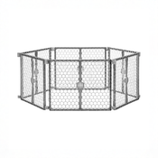 Shop Regalo 2-in-1 Plastic Play Yard and Safety Gate, Gray at GoodBuy Gear