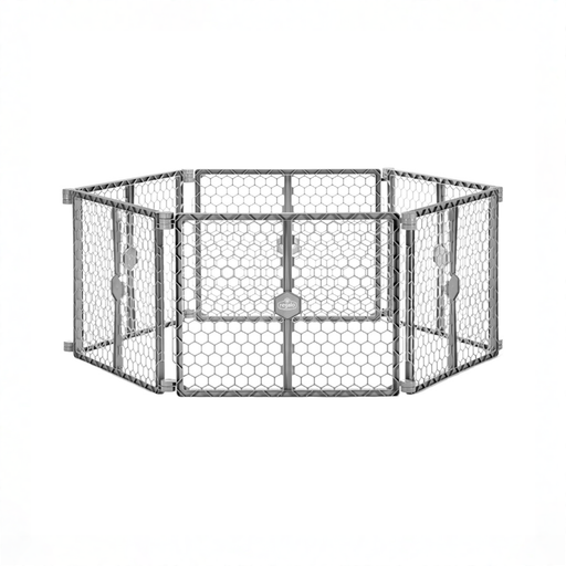 Shop Regalo 2-in-1 Plastic Play Yard and Safety Gate, Gray at GoodBuy Gear