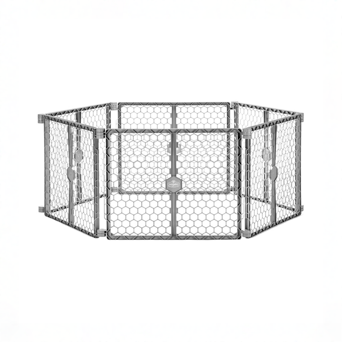 Shop Regalo 2-in-1 Plastic Play Yard and Safety Gate, Gray at GoodBuy Gear