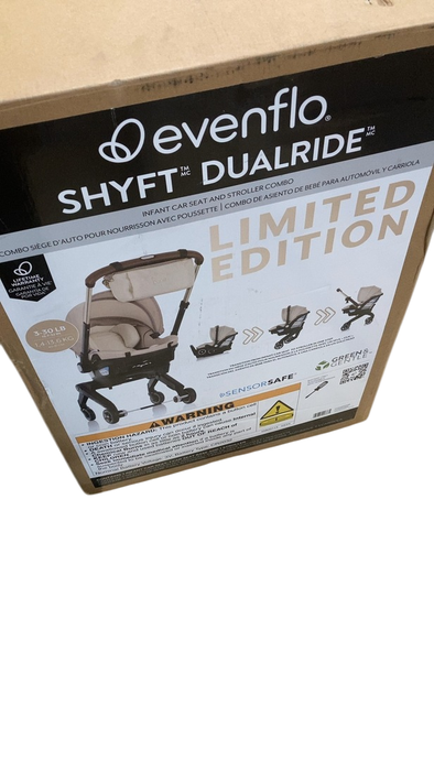 Shop Evenflo Gold Shyft Dual Ride Infant Car Seat Stroller Combo, 2024, Champagne, with Green/Gentle Fabric at GoodBuy Gear