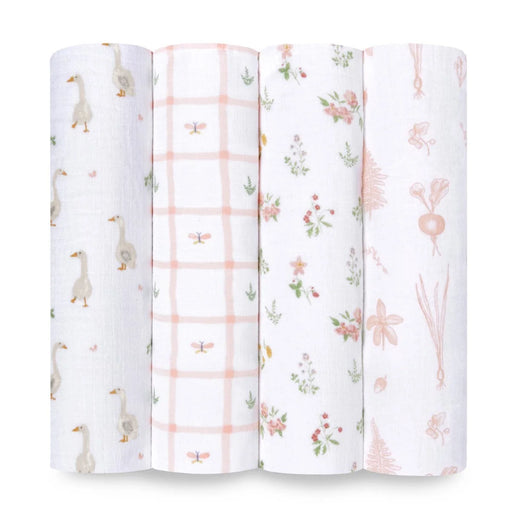 Shop Aden + Anais Cotton Muslin Swaddles Pack of 4, Country floral at GoodBuy Gear