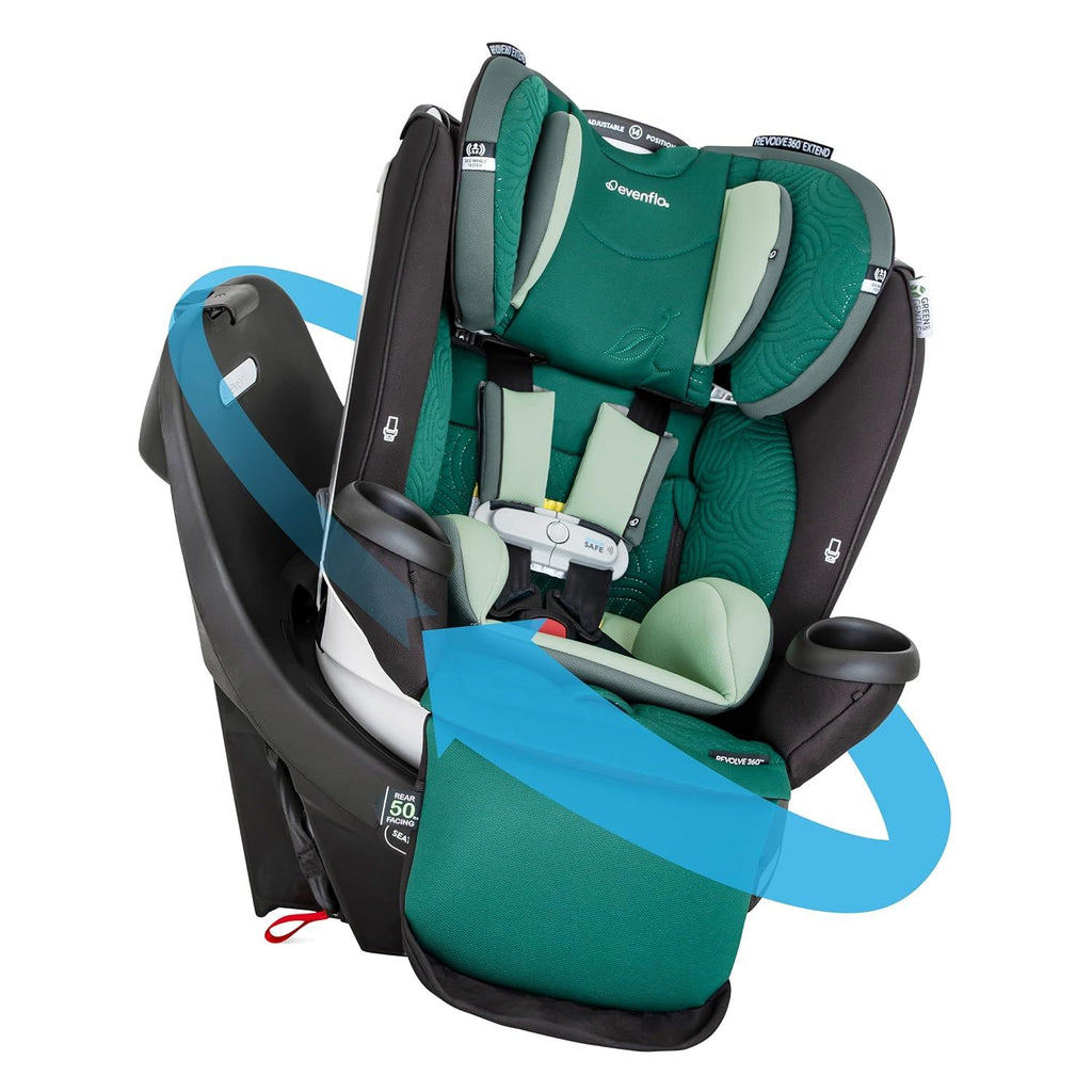 Evenflo Revolve 360 Extend All-in-One Rotating Car Seat with Green & G