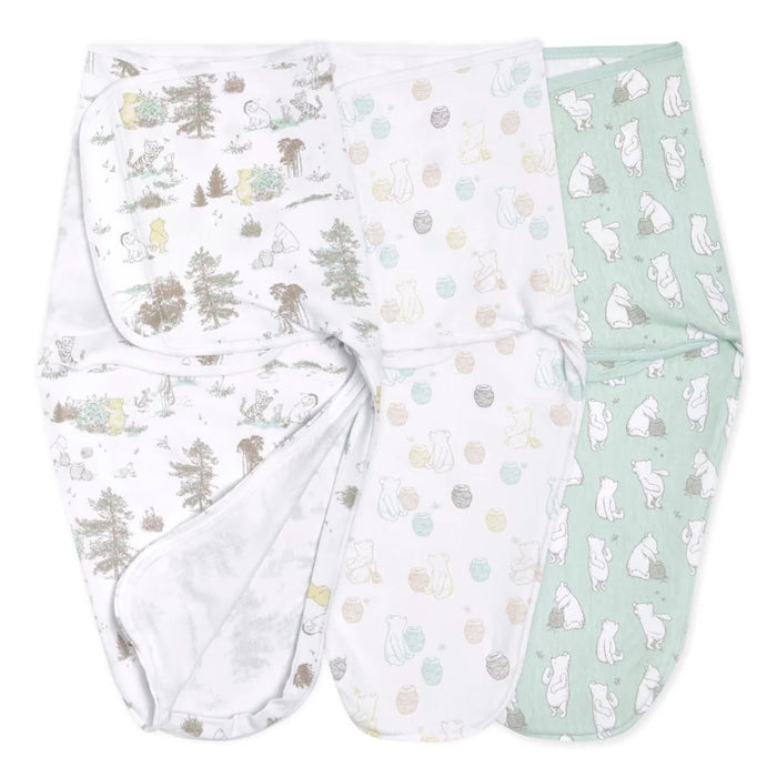 Aden + Anais Essentials Easy Wrap Swaddle (3 Pack), Winnie the Pooh, Small (0-3 Months)