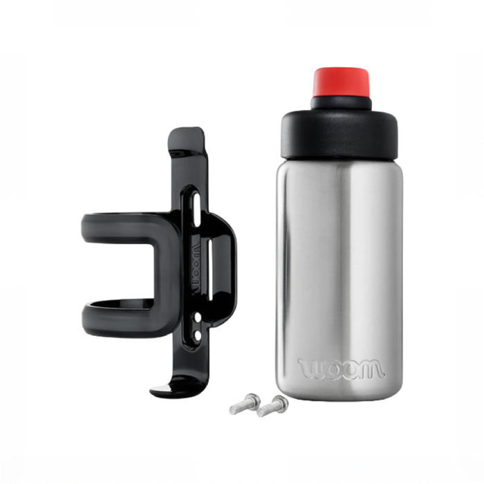 Shop Woom GLUG Stainless Steel Bottle + Bottle Cage, Stainless at GoodBuy Gear