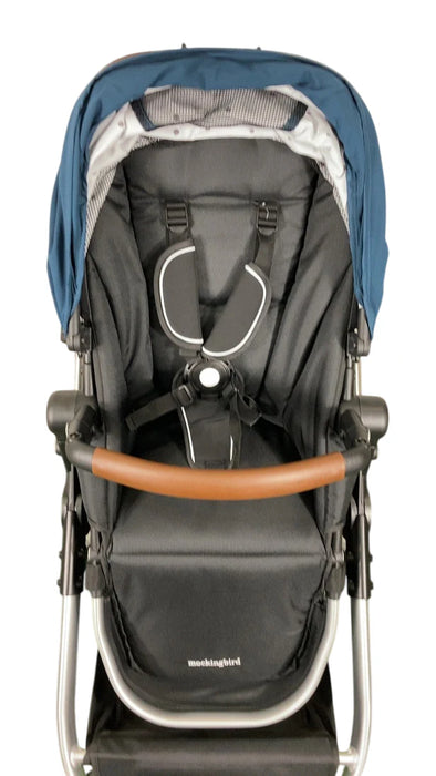 Shop Mockingbird Single to Double 2.0 Stroller, 2025, Sea, Silver With Penny Leather, Watercolor Drops at GoodBuy Gear