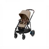 Shop Cybex e-Gazelle S Stroller, 2025, Almond Beige, Black at GoodBuy Gear