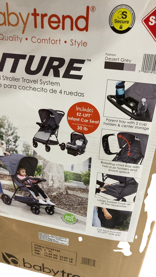 Shop Baby Trend Venture 4-Wheel Stroller Travel System, 2025, Desert Gray at GoodBuy Gear