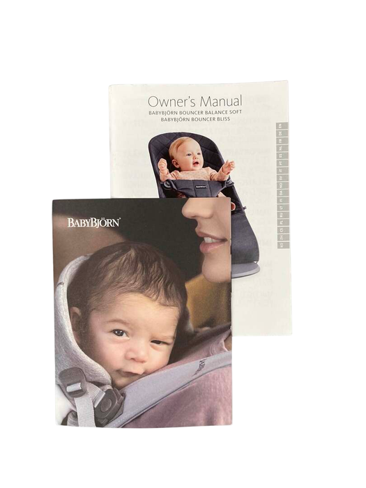 Shop BabyBjorn Bouncer Bliss, Dove Blue 3D Jersey, Dark Gray Frame at GoodBuy Gear